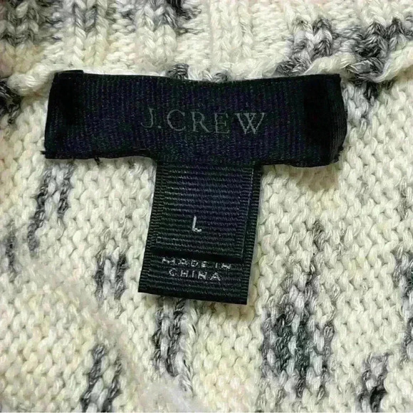 J.Crew Speckled Cotton Sweater Womens Size Large Pullover Cream Gray Style H4658 - Picture 9 of 9